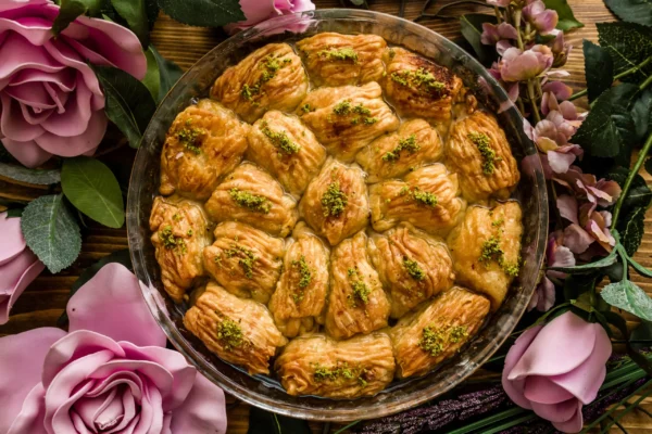 Baked Baklawa Rose Bud